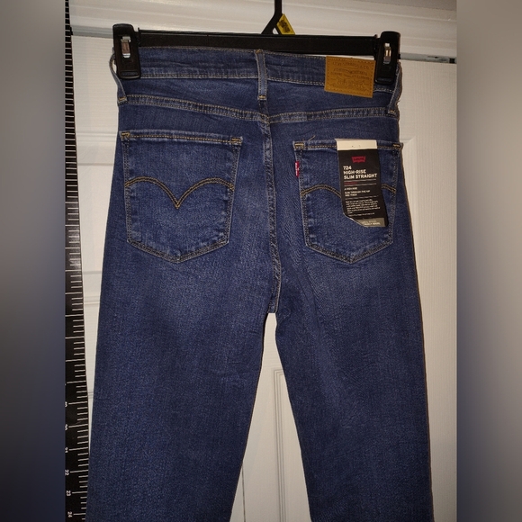 Levi's Blue Slim Straight Women's Red Tab High Waisted Jeans - Picture 10 of 16